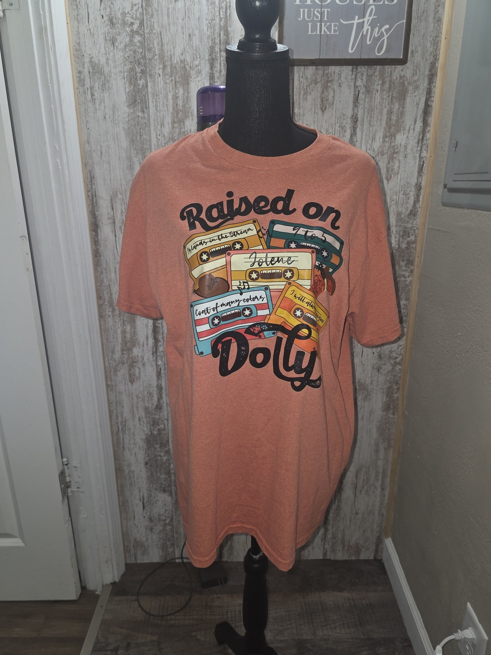 Raised on Dolly Graphic Tee - Coral